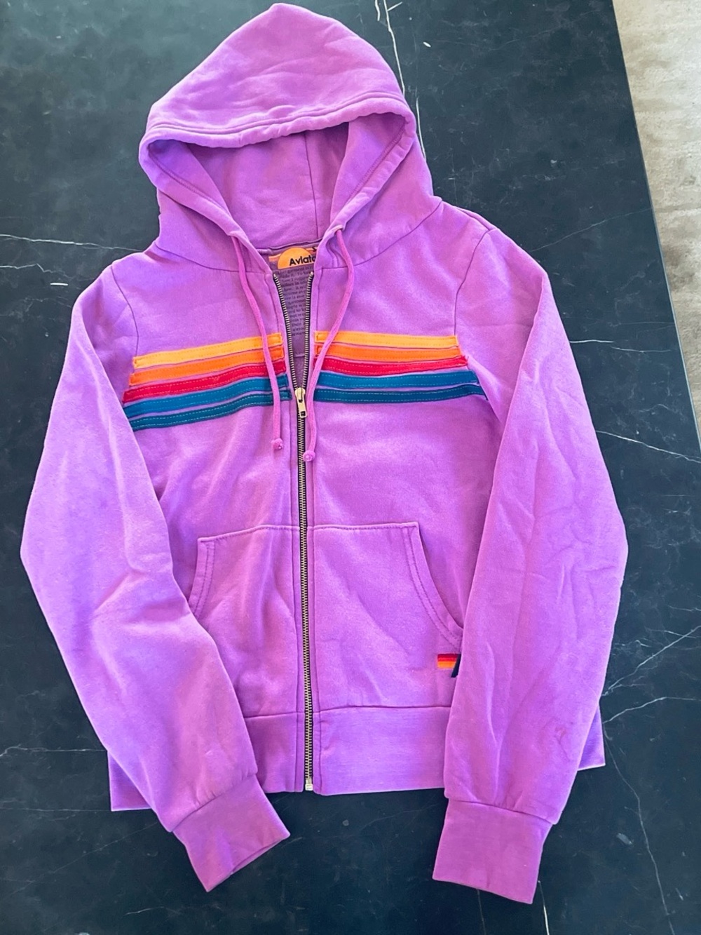 Aviator Nation Lavender Zip Hoodie Size S Oversized